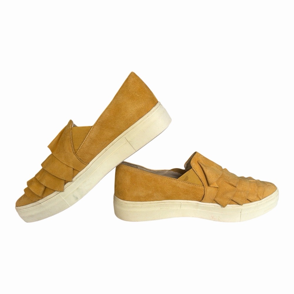 Seychelles Quake Mustard Yellow Suede Ruffle Slip On Platform Sneakers Women's 6 - Picture 6 of 10